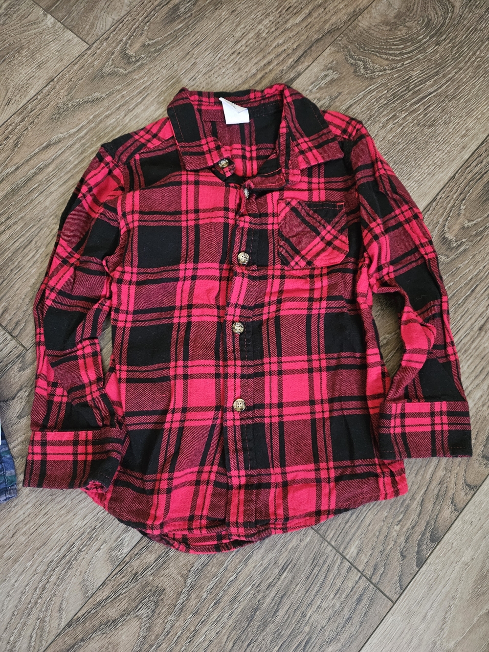 Gray Hooded Long Sleeve + 2 Plaid Shirts  Bundle - Picture 4 of 4